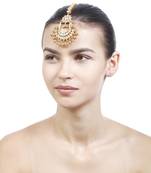 Gold Kundan Casual Maang Tikka