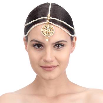 Gold Bridal Kundan Maang Tikka 1