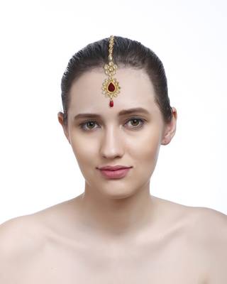 Gold Kundan Casual Maang Tikka 1