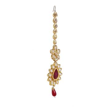 Gold Kundan Casual Maang Tikka 4