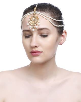Gold Bridal Kundan Maang Tikka 1