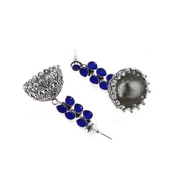 Blue Casual Plain Danglers Drops 2