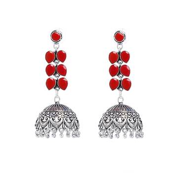 Red Bridal Plain Danglers Drops 5