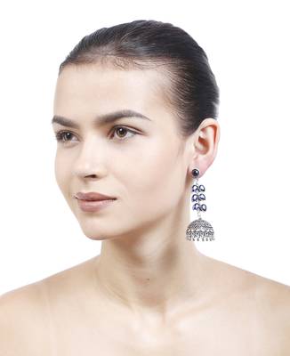 Blue Wedding Plain Danglers Drops 1