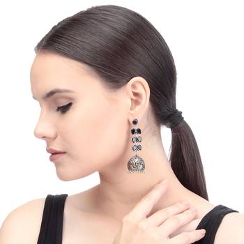 Black Bridal Plain Danglers Drops 3