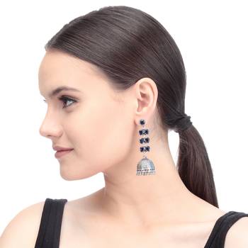 Blue Plain Casual Danglers Drops 3