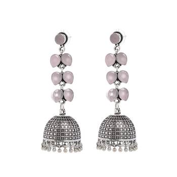 Pink Plain Wedding Danglers Drops 1