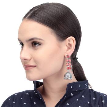 Red Plain Bridal Danglers Drops 3
