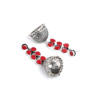 Red Plain Bridal Danglers Drops 4