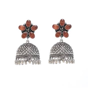 Brown Casual Plain Danglers Drops 1