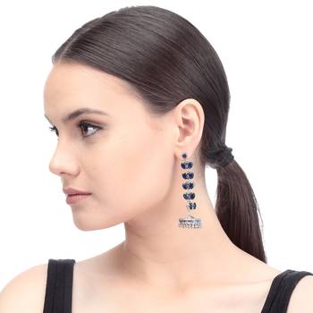 Blue Plain Casual Danglers Drops 3