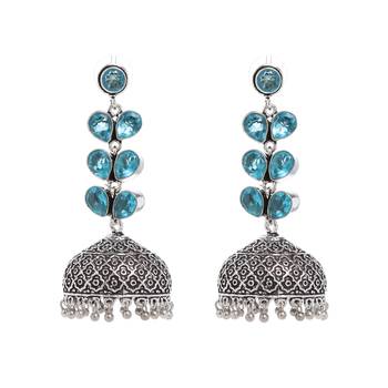 Blue Plain Bridal Danglers Drops 2