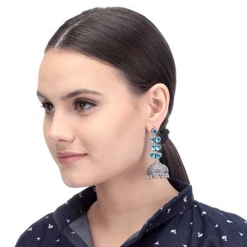 Blue Plain Bridal Danglers Drops 3