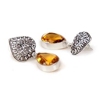 Yellow Festival Plain Danglers Drops 3