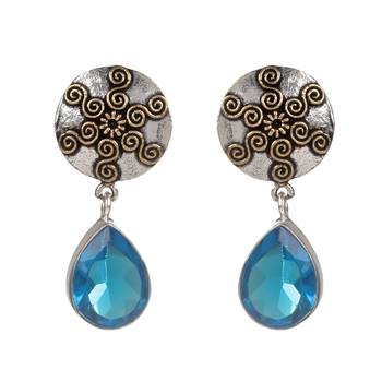 Blue Plain Wedding Danglers Drops 1