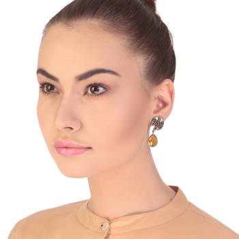 Yellow Plain Party Danglers Drops 2