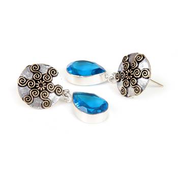 Blue Plain Wedding Danglers Drops 4