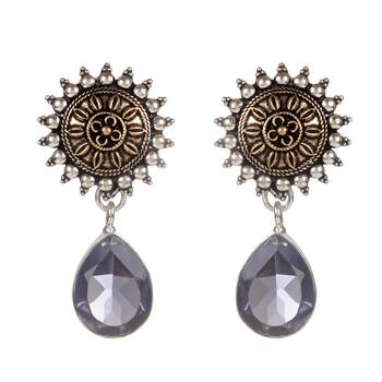 Purple Casual Plain Danglers Drops 1