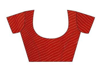Red printed georgette saree with blouse 5