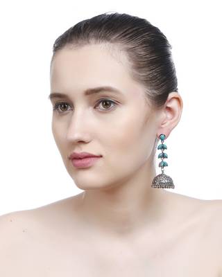 Green Plain Bridal Jhumkas 1