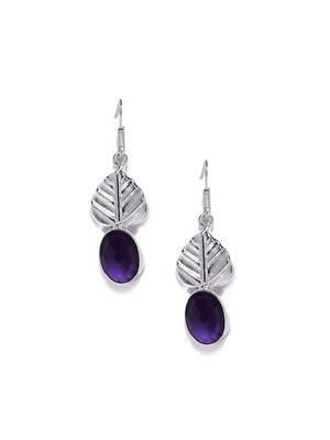 Purple Casual Plain Danglers Drops 2