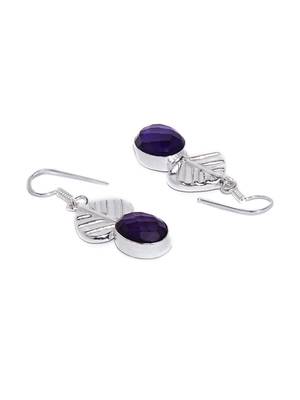 Purple Casual Plain Danglers Drops 4