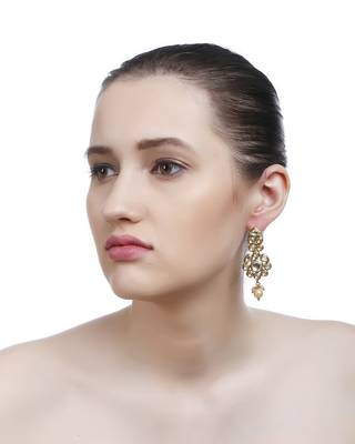 Gold Bridal Kundan Danglers Drops 1