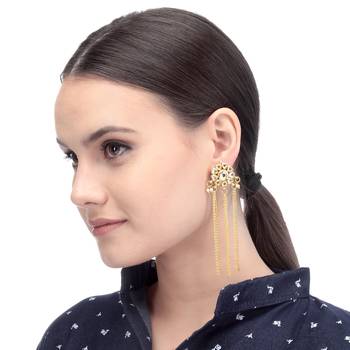 Gold Bridal Kundan Danglers Drops 2