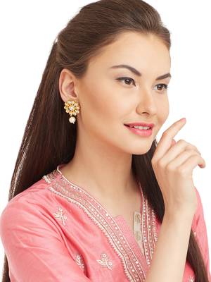 Gold Kundan Bridal Danglers Drops 1