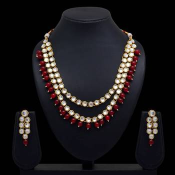 maroon kundan wedding necklace-sets 1