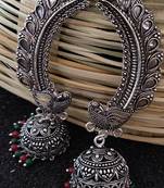 silver crystal jhumkas