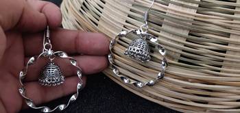 silver crystal jhumkas 3