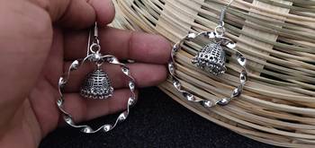 silver crystal jhumkas 4