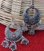 silver crystal jhumkas