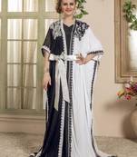 White Embroidered Rayon Islamic Kaftans