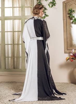 White Embroidered Rayon Islamic Kaftans 3