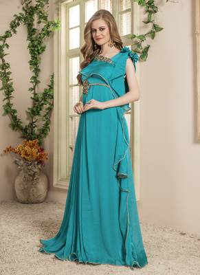 Green Embroidered Satin Islamic Kaftans 2