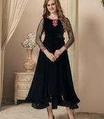 Black Embroidered Velvet Islamic Kaftans