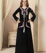 Black Embroidered Velvet Islamic Kaftans