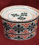 Black and orange embroidered prayer cap