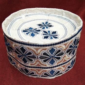blue and beige islamic cap 1