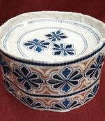 blue and beige islamic cap