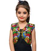 Black thread work blended cotton girls jackets coats