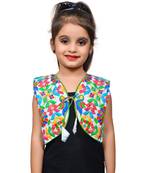 White thread work blended cotton girls jackets coats