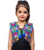 Blue thread work blended cotton girls jackets coats