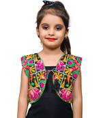 Black thread work blended cotton girls jackets coats