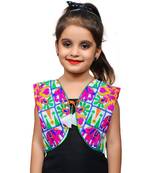 White thread work blended cotton girls jackets coats