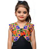 Red thread work blended cotton girls jackets coats