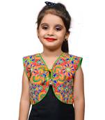 Red thread work blended cotton girls jackets coats