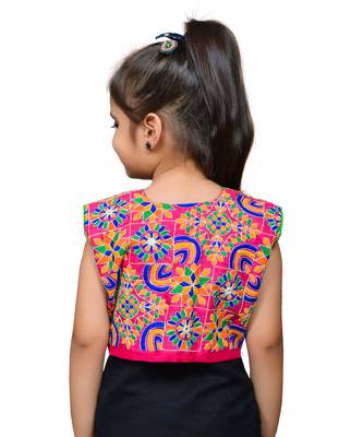 Pink thread work blended cotton girls jackets coats 3